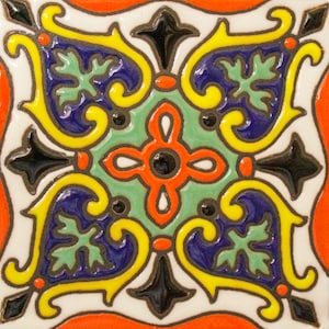 6 Azulejos Mexicanos. Pintados a mano 4x4&quot;
