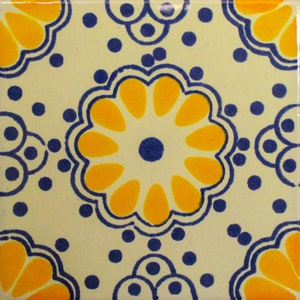 50 Mexican Talavera Tiles handmade- Hand painted 4 "X 4"
