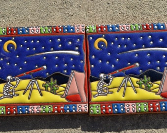 Observation des étoiles - Talavera azulejos