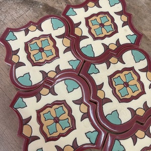 12 Mexican Talavera Tiles handmade, Hand painted 4 &quot;X 4&quot;