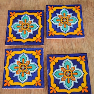 24 Mexican Talavera Tiles.Hand painted 4 "X 4"-