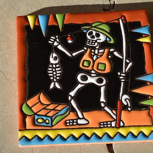 Talavera Mexican Tile Mosaic Day of the Dead / Tiles Clay Catrina