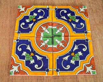 Hand Painted Ceramic Tile - Southwest Style Tile - La Fuente