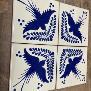 12 Mexican Talavera tiles hand-painted 4 "X 4"