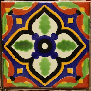 40 Mexican Talavera Tiles handmade- Hand painted 4 &quot;X 4&quot;