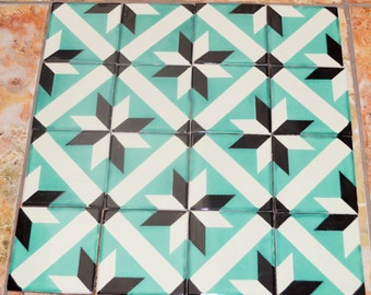 90 Mexican Talavera Tiles handmade-hand painted 4 "X 4"