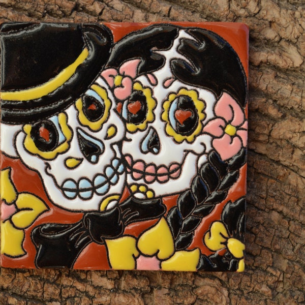 Talavera Mexican Tile Mosaic Day of the Dead  / Tiles Clay Catrina