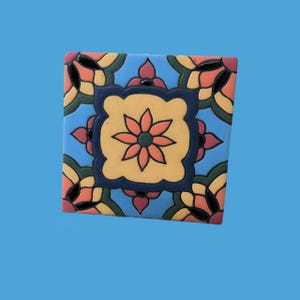 10   Mexican Talavera Tiles handmade- Hand painted 4 &quot;X 4&quot;