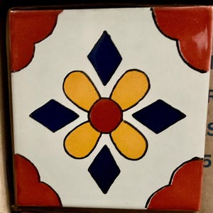 40 Mexican Talavera Tiles handmade- Hand painted 4 &quot;X 4&quot;
