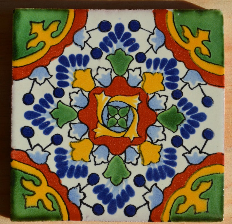 90 Mexican Talavera Tiles Handmade Hand Painted 4 x Etsy Australia