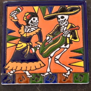 Talavera Mexican Tile- Day of the Dead /Catrina Folklore