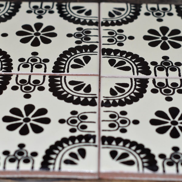 50 Mexican Talavera Tiles handmade- Hand painted 4 "X 4"