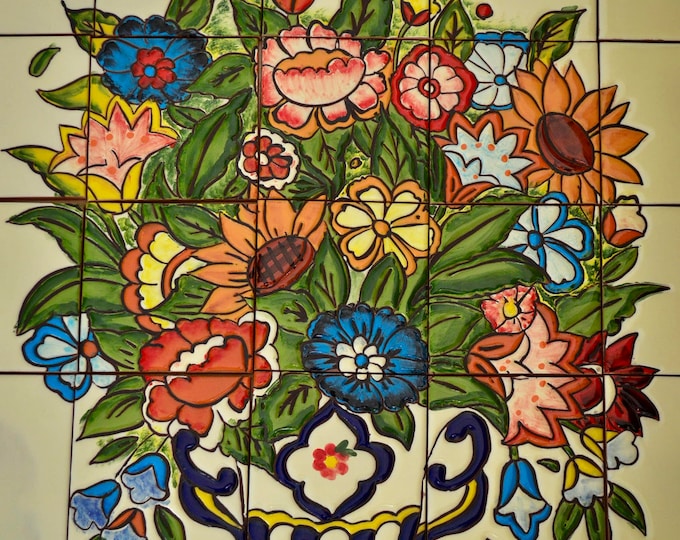 35 Pieces Mexican Tile Wall Mural With Texture. Etsy