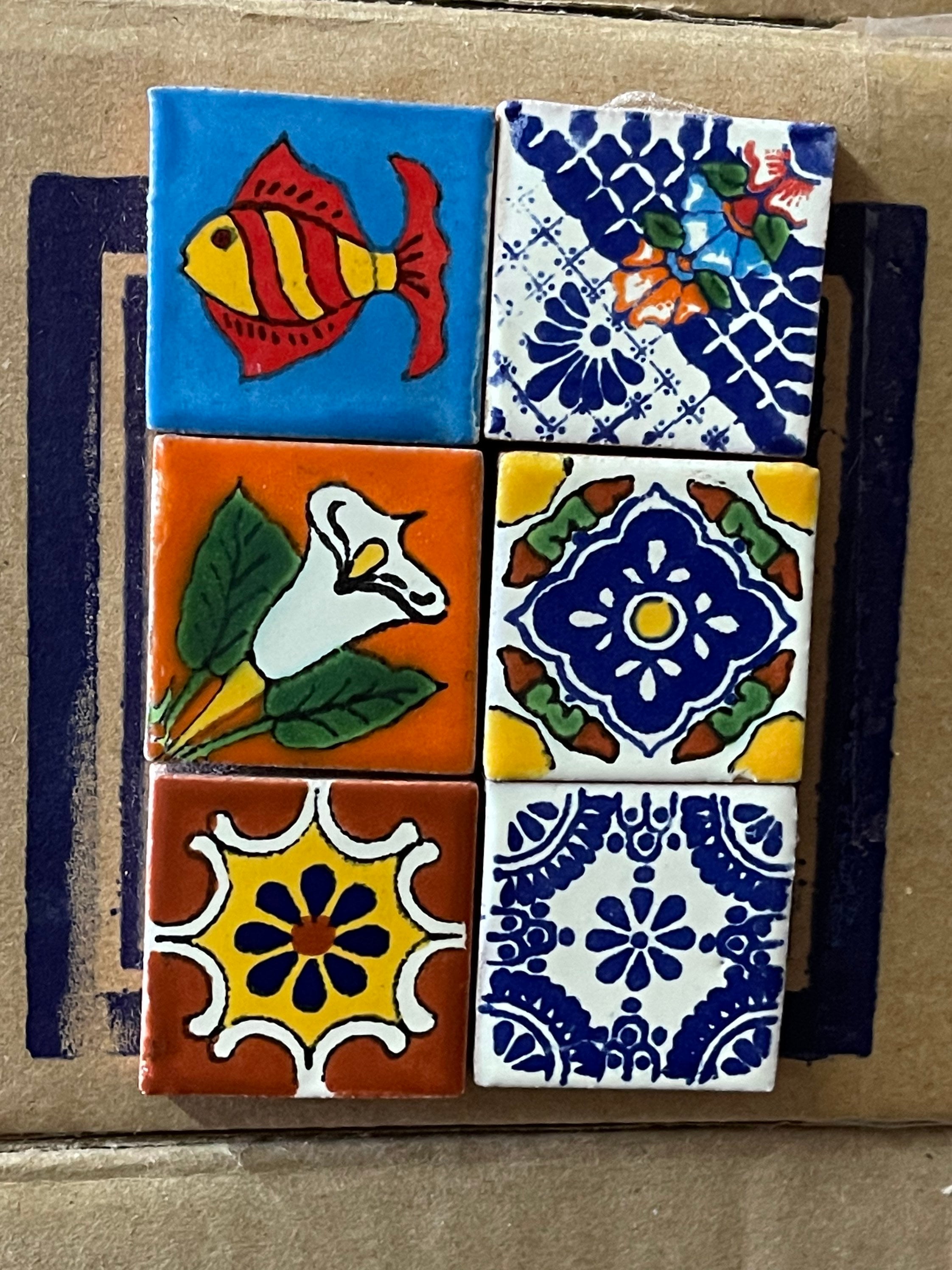 タラベラ タイル 100 枚 - 手描き 1 インチ x 1 インチ - Etsy 日本