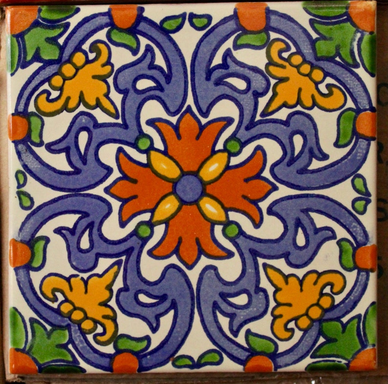 14 Mexican Talavera Tiles.hand Madehand Painted 6 x Etsy