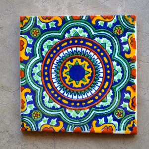 124  Mexican Talavera Tiles handmade, Hand painted 4 &quot;X 4&quot;