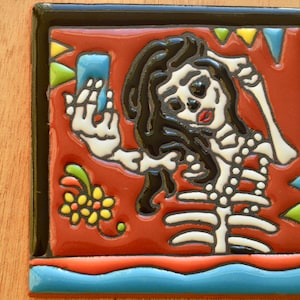 Talavera Tile- Day of the Dead / Catrina-Selfie