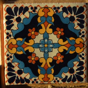 手描きのメキシコ タラベラ タイル 10 枚、4 インチ x 4 インチ