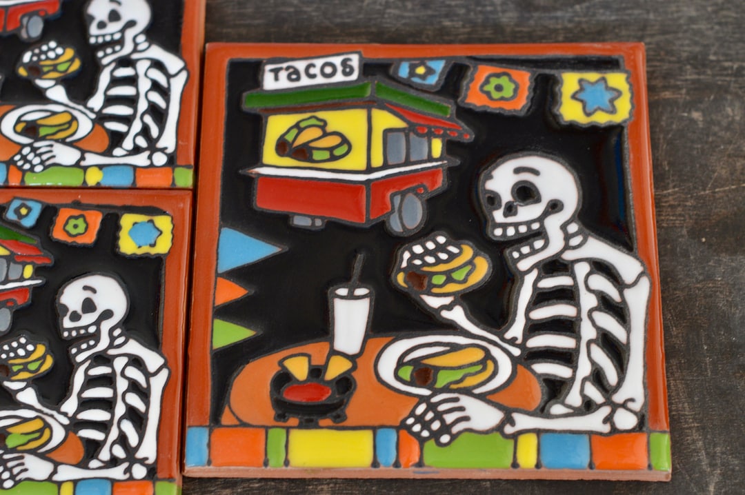 Eating Tacos Talavera Tiles