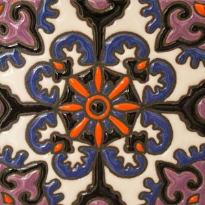 メキシコタイル6枚。手描きの 4x4&quot;