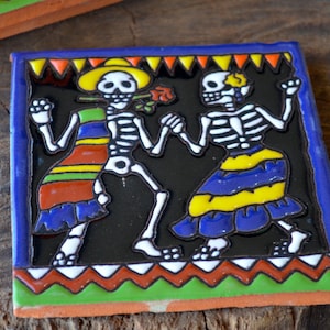 Talavera Mexican Tile Mosaic Day of the Dead / Tiles Clay Catrina