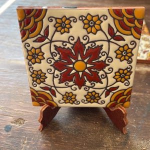 10   Mexican Talavera Tiles handmade- Hand painted 4 &quot;X 4&quot;