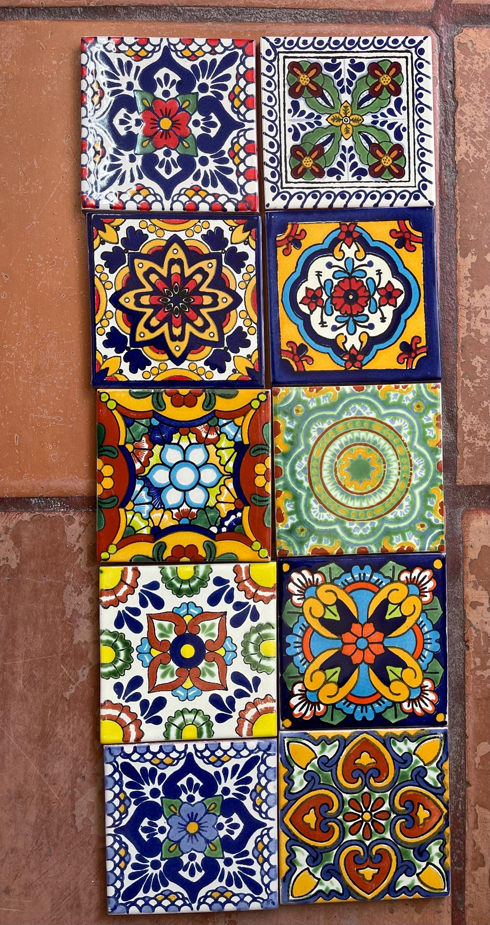 100 Mexican Talavera Tiles.hand Painted 4 