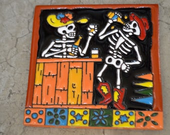 Talavera Mexican Tile Mosaic Day of the Dead / Canteendrunk
