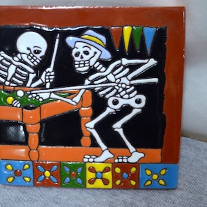 Talavera Mexican Tile Mosaic Day of the Dead / Tiles Clay Catrina