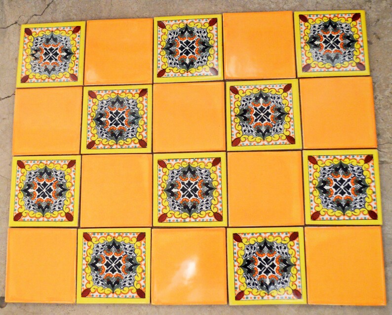 24 Mexican Talavera Tiles.hand Painted 4 x 4 Etsy