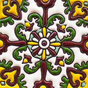10   Mexican Talavera Tiles handmade- Hand painted 4 &quot;X 4&quot;