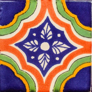 24 Mexican Talavera Tiles.Hand painted 4 1/4"