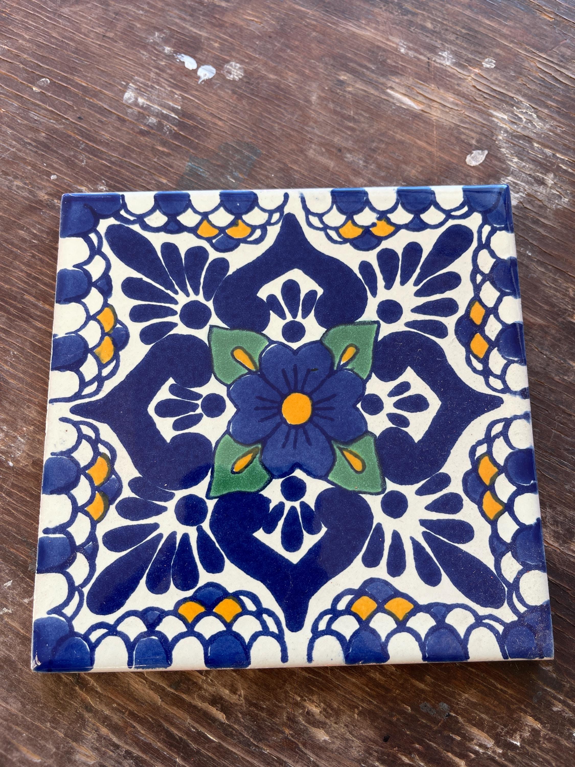 40 Mexican Talavera Tiles handmade- Hand painted 4 "X 4"