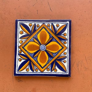 12 Mexican Talavera Tiles handmade, Hand painted 4 &quot;X 4&quot;