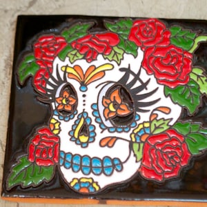 Talavera Mexican Tile Mosaic Day of the Dead / Tiles Clay Catrina