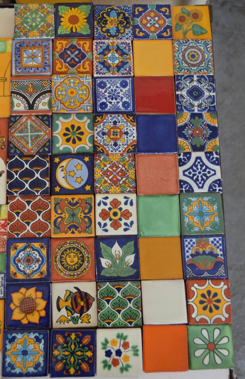 45 Mexican Talavera Tiles Handmade Hand Painted 2 x Etsy Australia