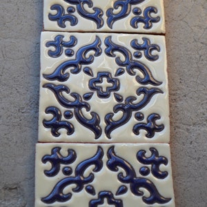 6   Mexican Talavera Tiles handmade- Hand painted 4 "X 4" or 6x6"
