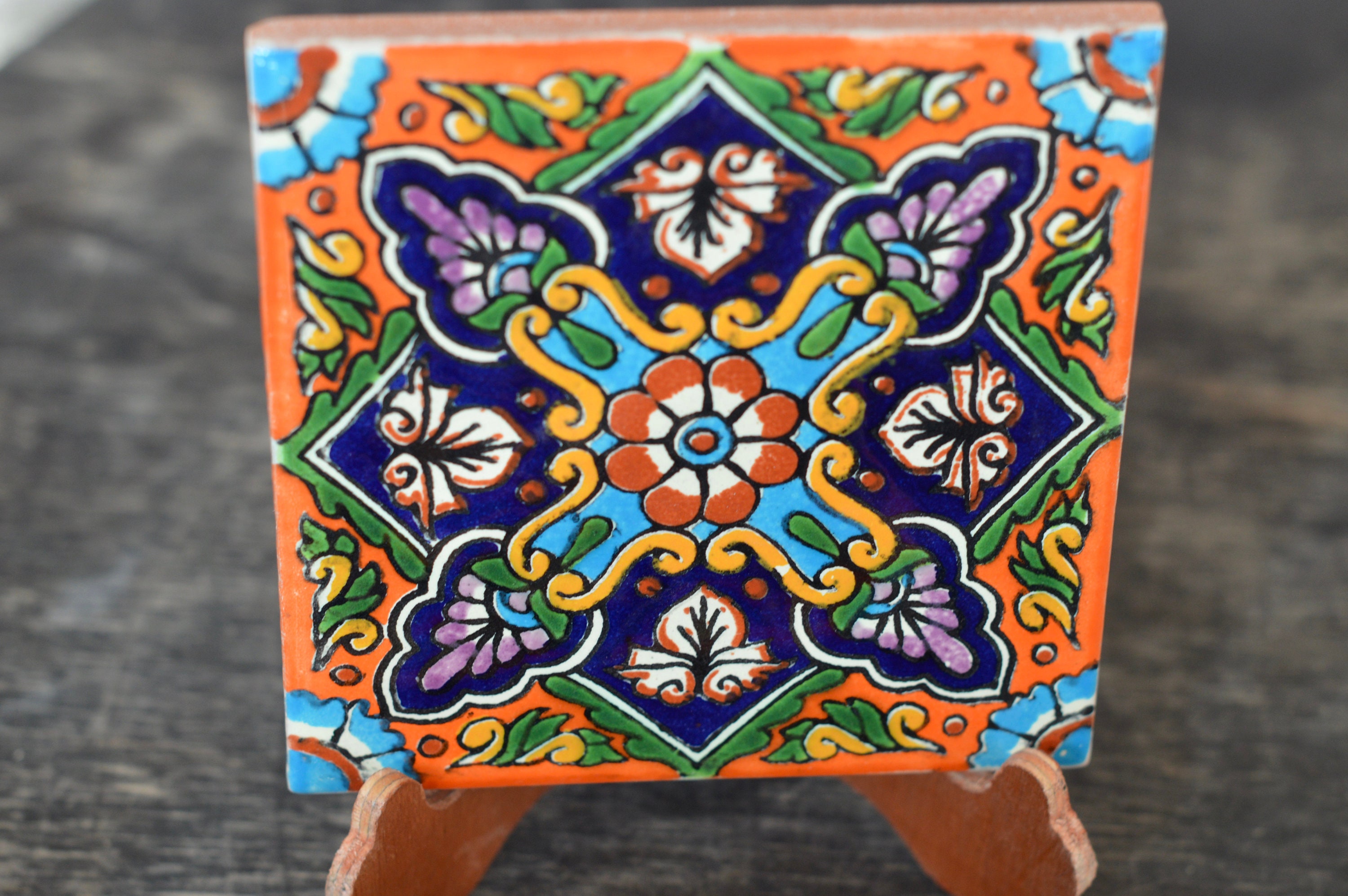 Fine Crafts Imports 6x6 4 pcs Colima Talavera Mexican Tile Fine Crafts Imports 6x6 4 pcs Colima Talavera Mexican Tile