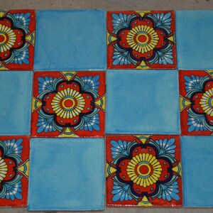 24 Mexican Talavera Tiles.Hand painted 4 "X 4"-