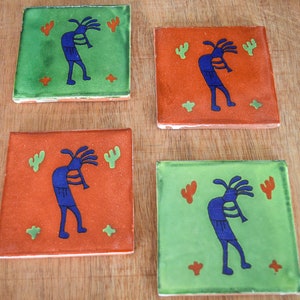 12 Mexicaanse Talavera-tegels handgemaakt, met de hand geschilderd 4 &quot;X 4&quot;