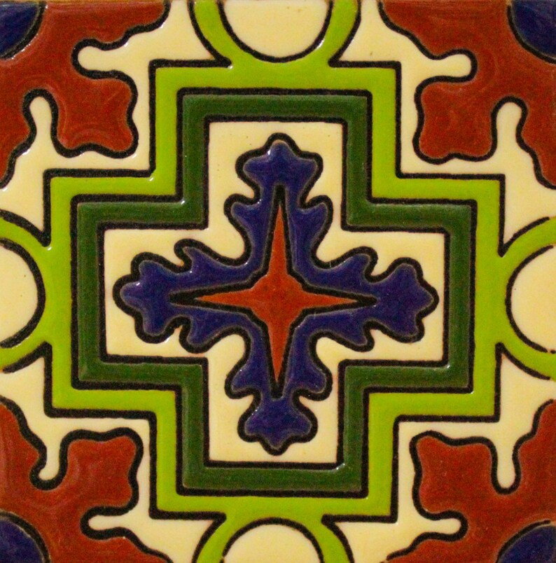 6 Mexican Talavera Tiles Handmade Hand Painted 4 x Etsy