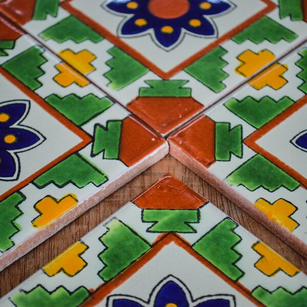 Mexican Tiles 4x4 Etsy UK