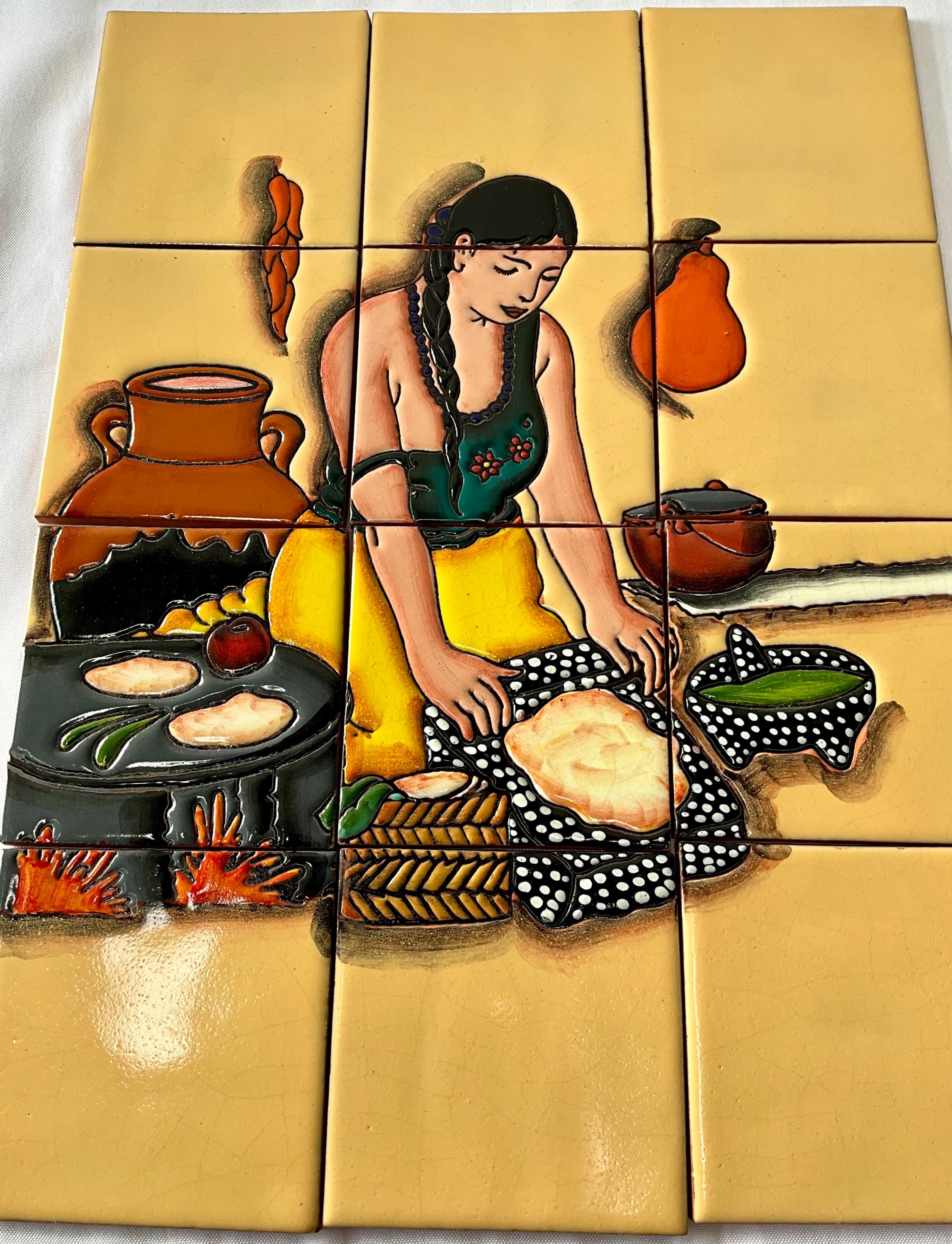 12 pieces Mexican Tile Wall Mural