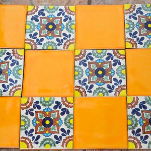 12 Mexican Talavera tiles hand-painted 4 &quot;X 4&quot;