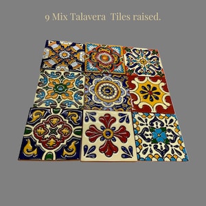 10 Mexicaanse Talavera-tegels handgemaakt - Handgeschilderd 4 &quot;X 4&quot;