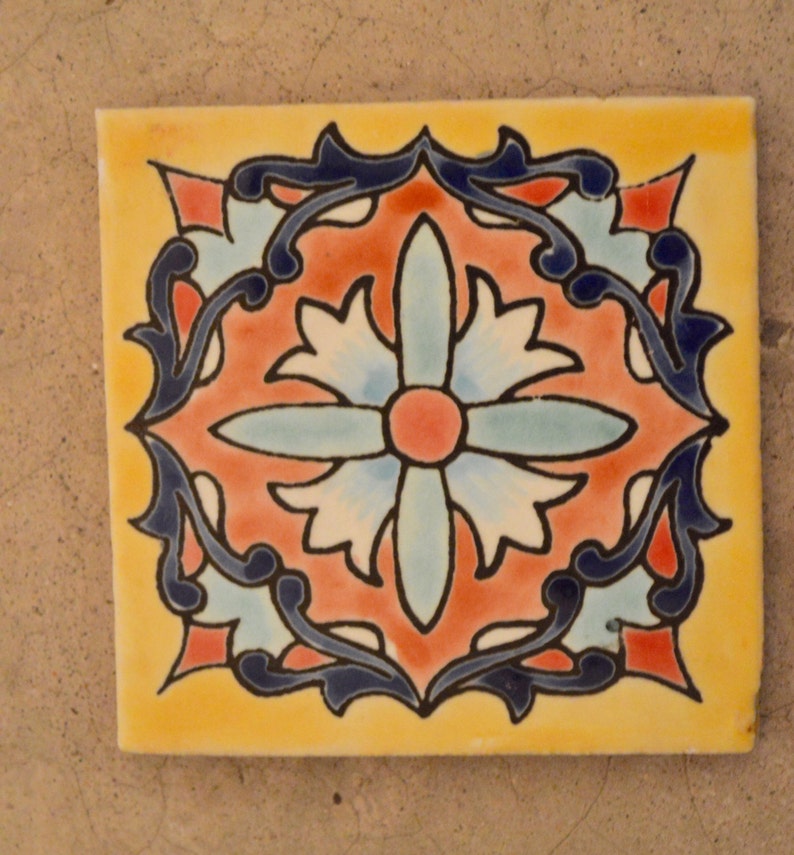 12 Mexican Talavera Tiles Handmade Hand Painted 4 x Etsy