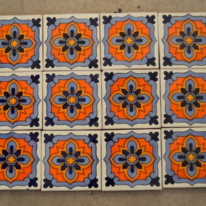 24 Mexican Talavera Tiles.Hand painted 4 "X 4"-