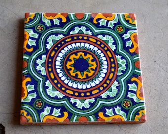 11 piecesTalavera Tiles 6x6 &quot;handmade.