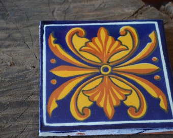 90 Mexican Talavera Tiles handmade-hand painted 4 "X 4"
