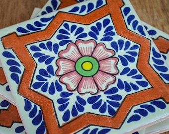 50 Mexican Talavera Decorative Handmade Tiles Folk Art C132
